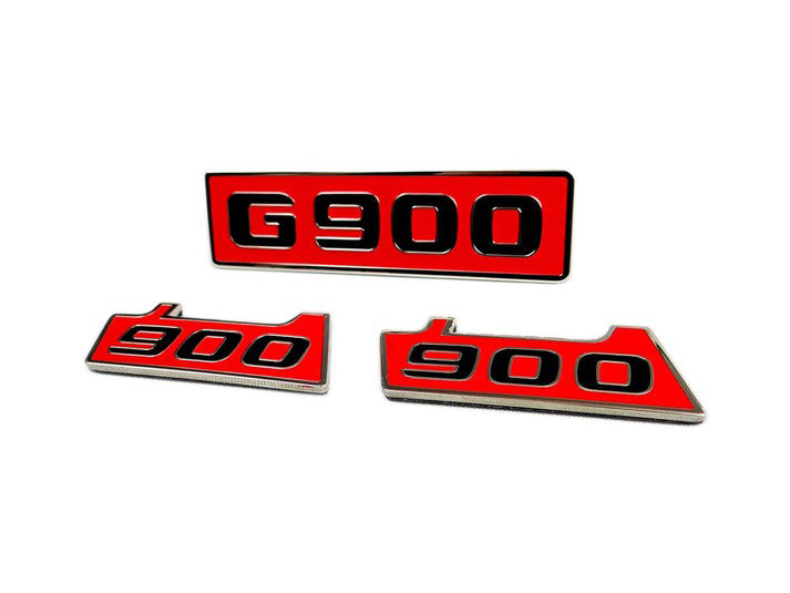Brabus G900 Style Red Metal Fender Emblem Logo Badges for Mercedes-Benz W463 G-Class 3 pcs